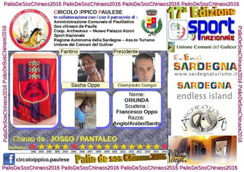 In un Palio mozzafiato, vince a Paulilatino su Chinau de Josso/ Pantaleo con il fantino Sasha Oppo In un Palio mozzafiato, vince a Paulilatino su Chinau de Josso/ Pantaleo con il fantino Sasha Oppo