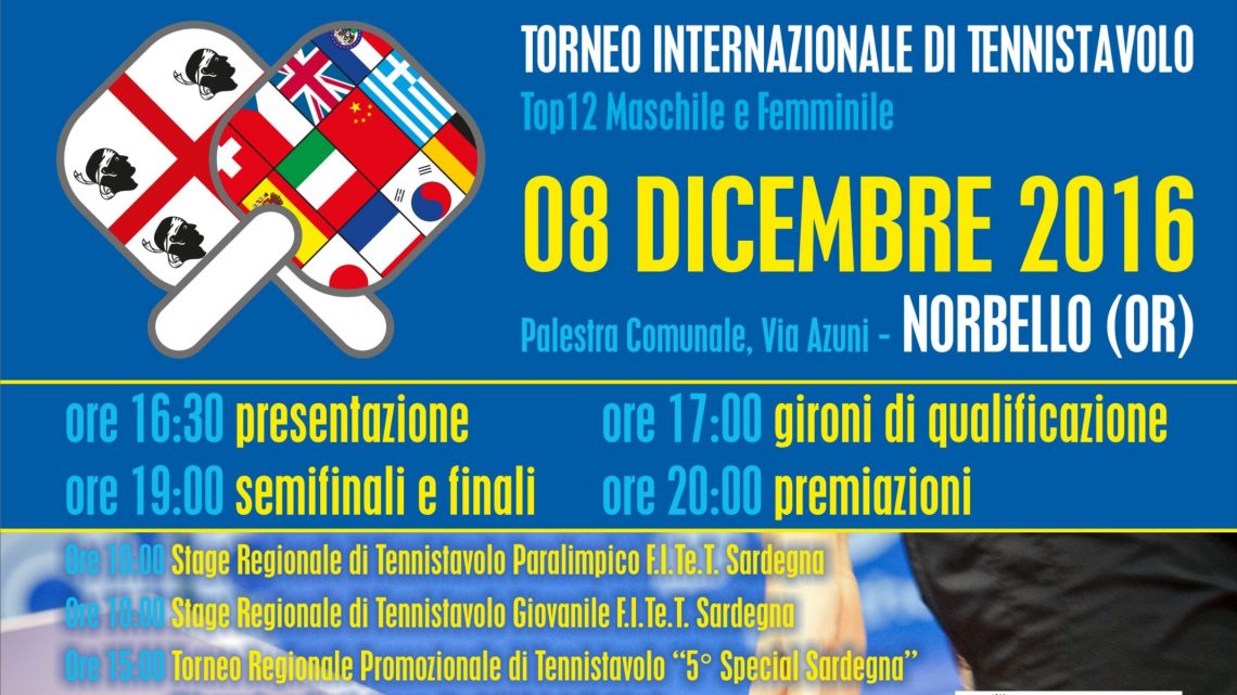 Tennistavolo. Il 7° Trofeo Internazionale “Città di Norbello” va a braccetto con la Giornata Regionale Paralimpica