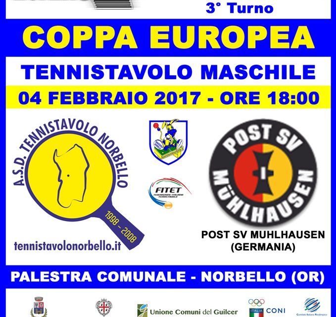 Tennistavolo Norbello. Coppa Europea, la pluridetentrice della “TT InterCup” arriva a Norbello.
