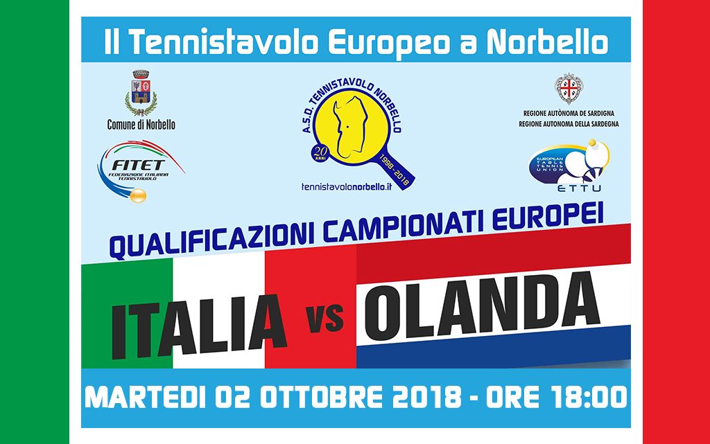 Tennistavolo. Ci siamo! Italia e Olanda pronte a farsi coccolare da una Norbello in festa