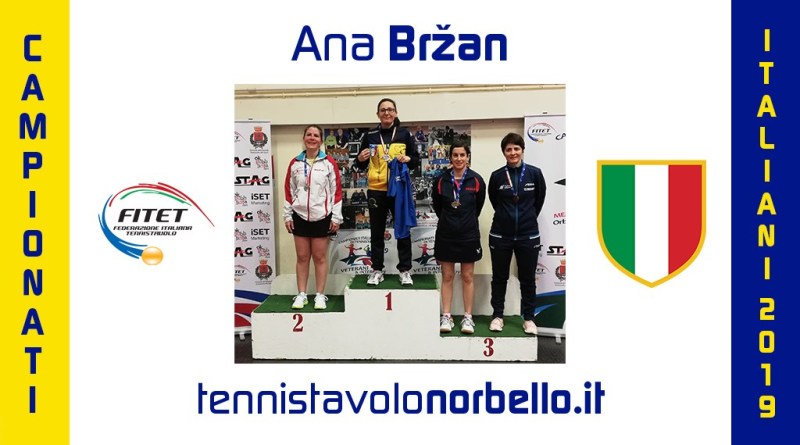 Tennistavolo Norbello. Ana Brzan veterana vincente: due ori e un argento agli Italiani in Toscana