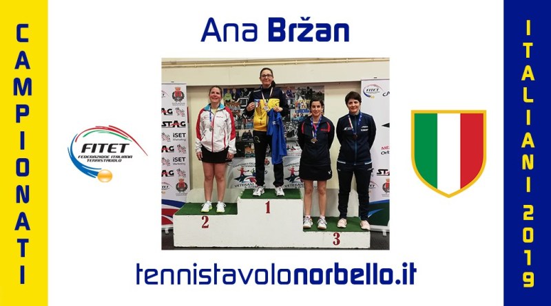 Tennistavolo Norbello. Ana Brzan veterana vincente: due ori e un argento agli Italiani in Toscana