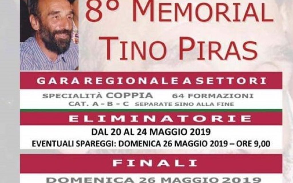 Bocce. Domenica 26 maggio a Ghilarza la fase finale del 8° “Memorial Tino Piras”