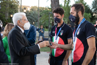 Stefano Oppo e gli altri olimpionici ricevuti dal presidente della Repubblica Mattarella e dal premier Draghi Stefano Oppo e gli altri olimpionici ricevuti dal presidente della Repubblica Mattarella e dal premier Draghi